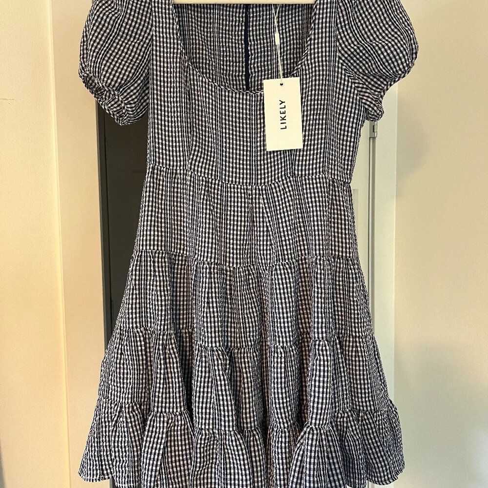 Likely Blue & White Plaid Dress